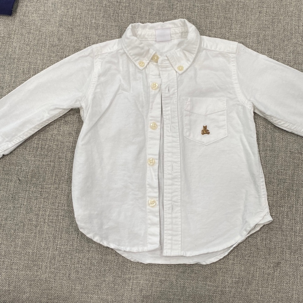 Baby GAP Oxford Button-up Long Sleeve, White